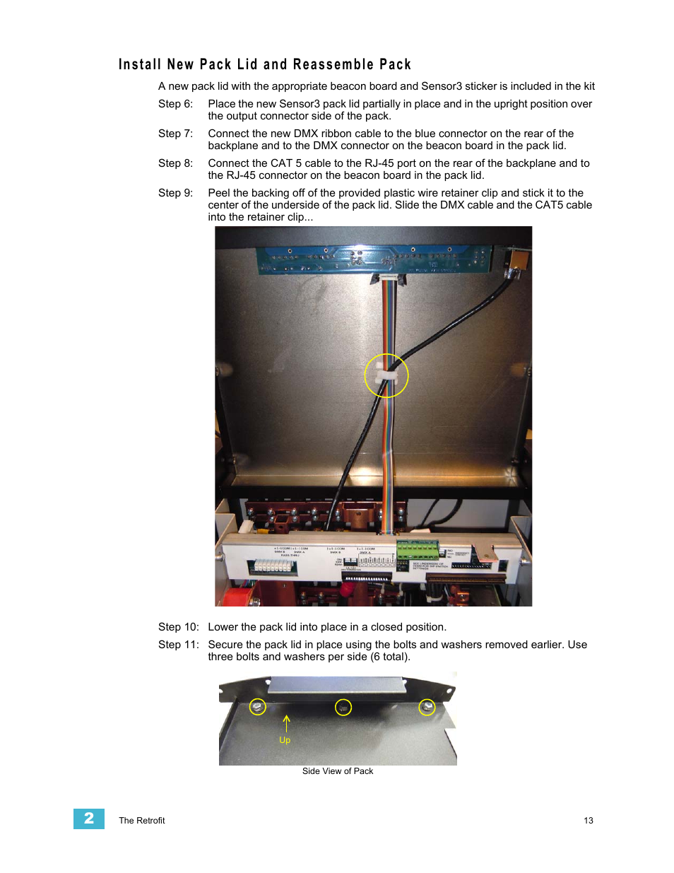 Install new pack lid and reassemble pack | ETC Sensor+ Portable Pack CEM+ to CEM3 Retrofit User Manual | Page 15 / 20