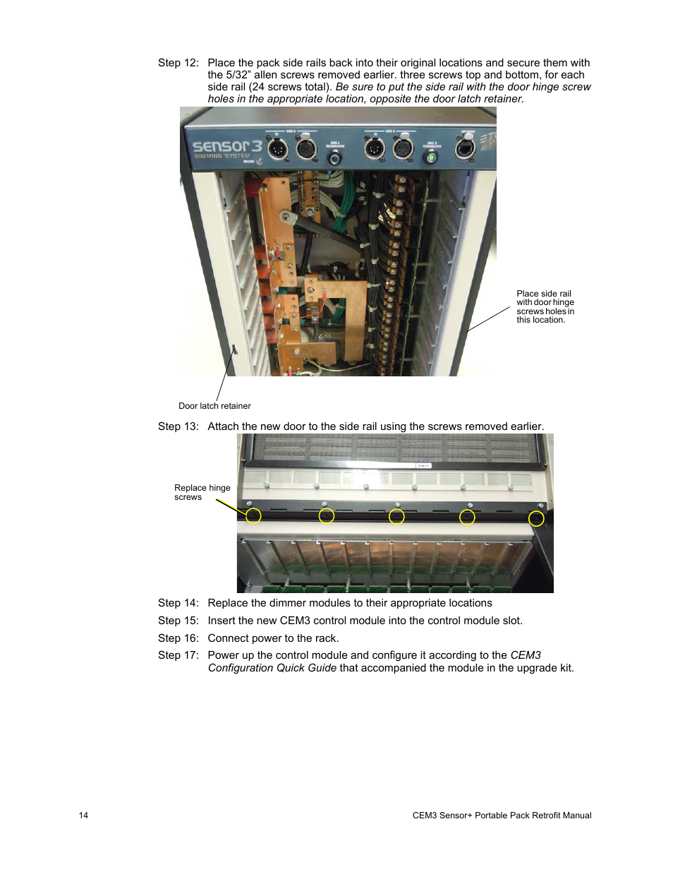 ETC Sensor+ Portable Pack CEM+ to CEM3 Retrofit User Manual | Page 16 / 20