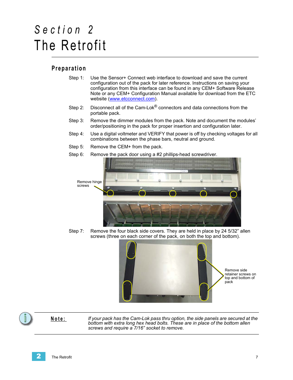 The retrofit, Preparation | ETC Sensor+ Portable Pack CEM+ to CEM3 Retrofit User Manual | Page 9 / 20