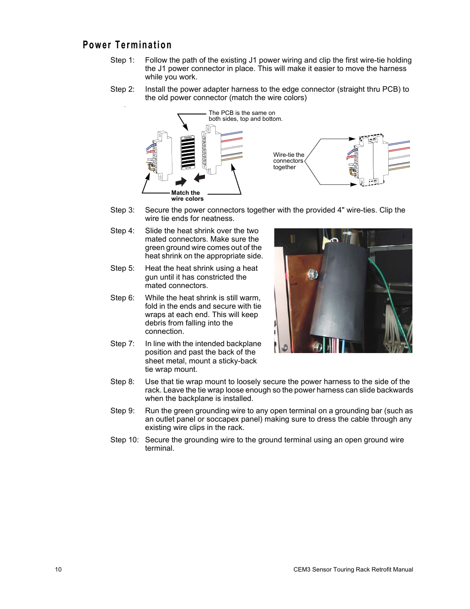 Power termination | ETC Sensor+ Touring Rack CEM+ to CEM3 Retrofit User Manual | Page 12 / 24