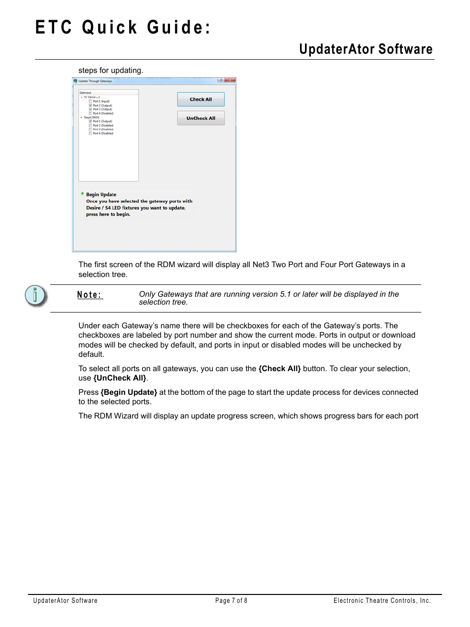 Updaterator software | ETC UpdaterAtor v3.0.0 User Manual | Page 7 / 8