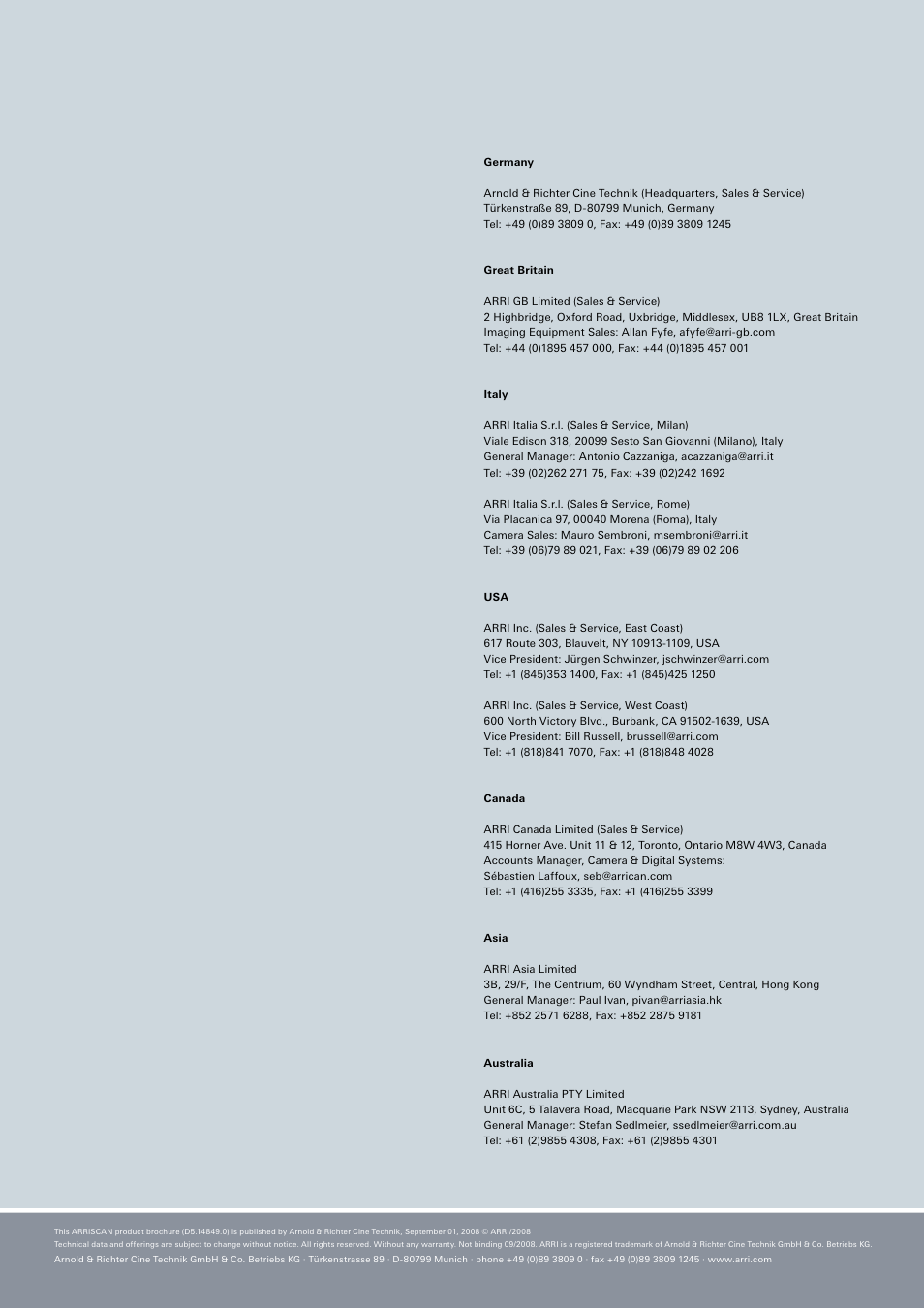 ARRI ARRISCAN Speed3K User Manual | Page 16 / 16