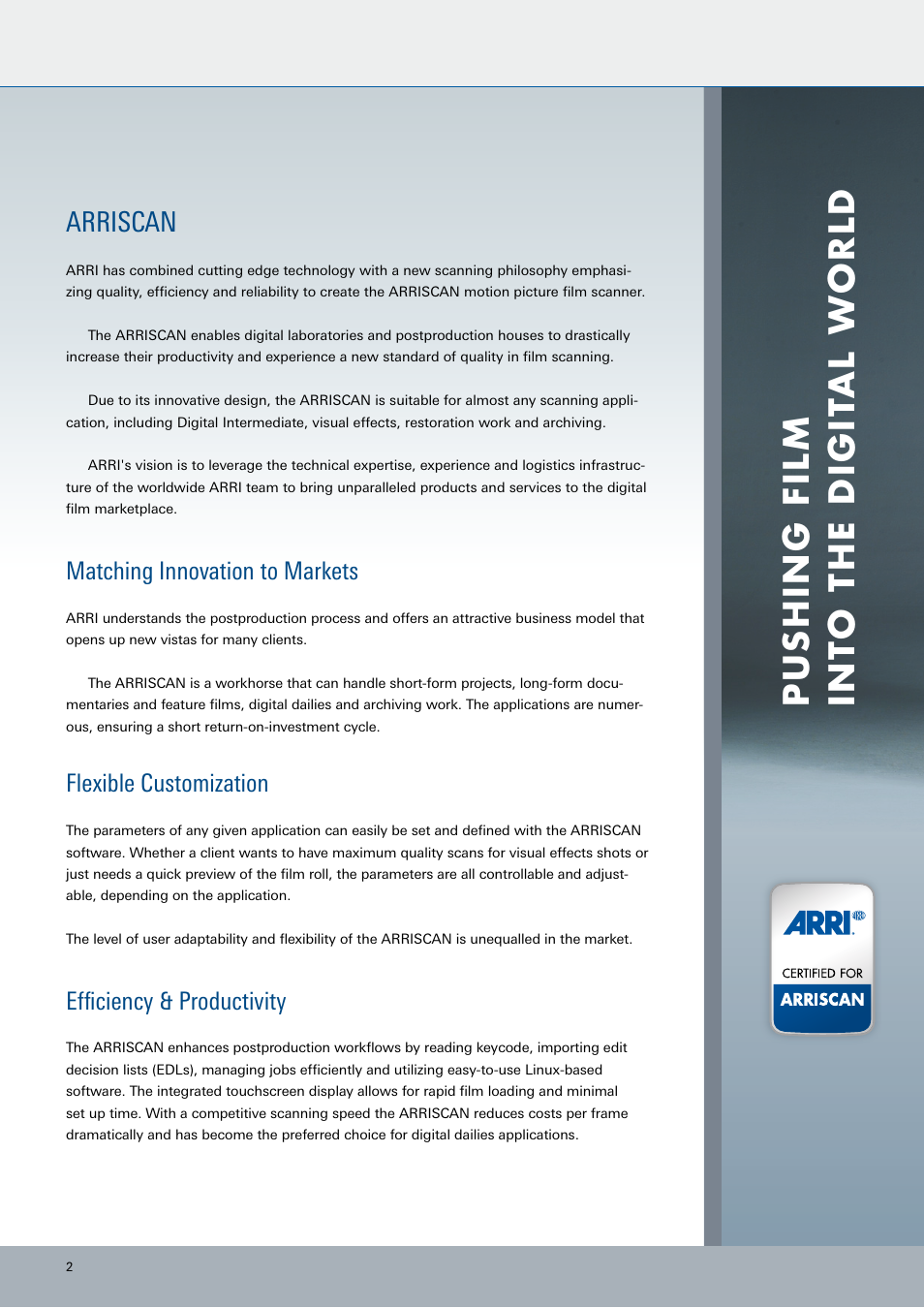 ARRI ARRISCAN Speed3K User Manual | Page 2 / 16