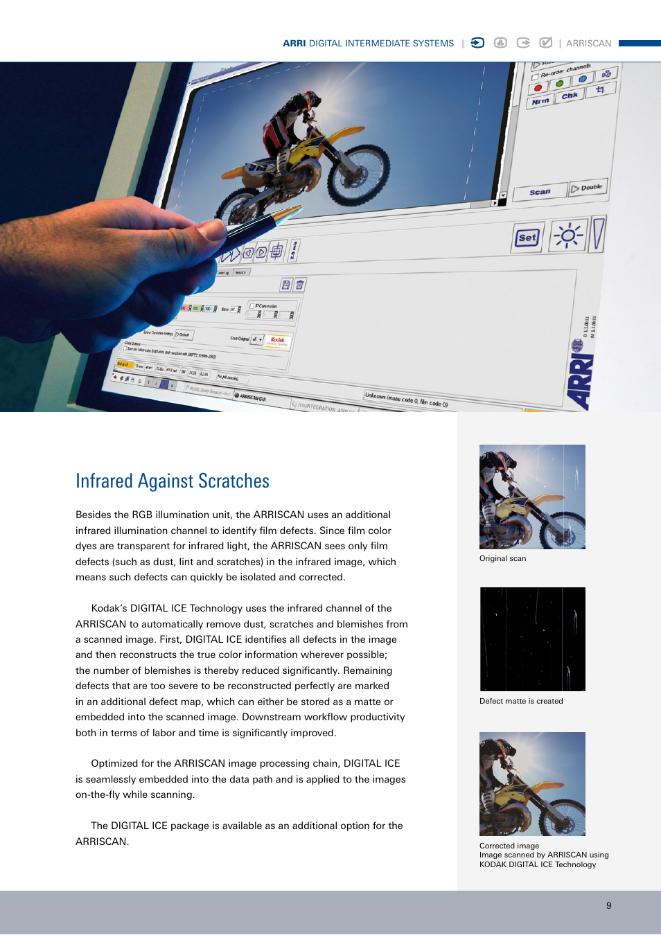 Infrared against scratches | ARRI ARRISCAN Speed3K User Manual | Page 9 / 16