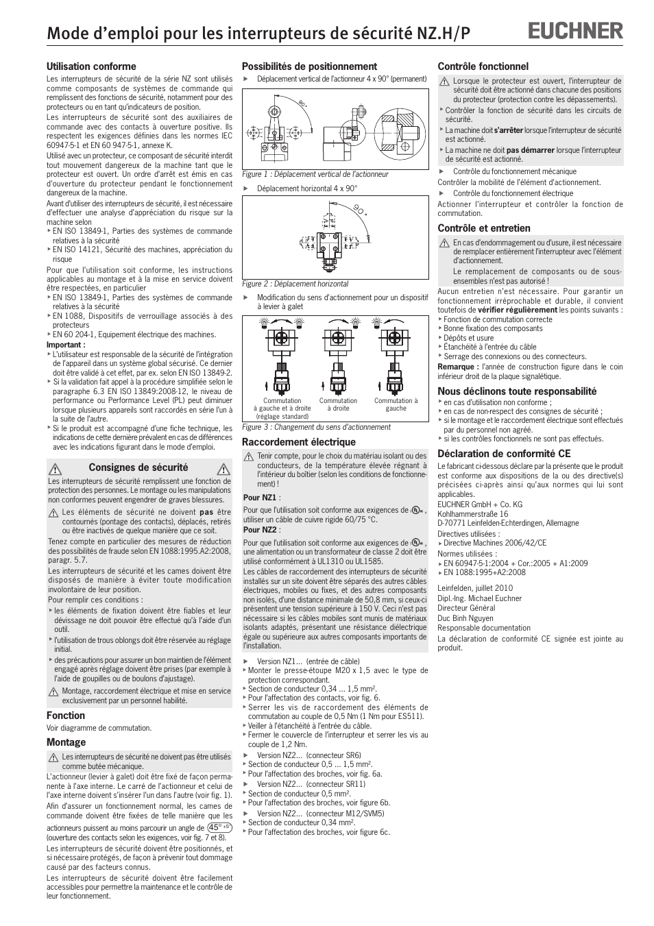 EUCHNER NZ Safety switch User Manual | Page 7 / 12
