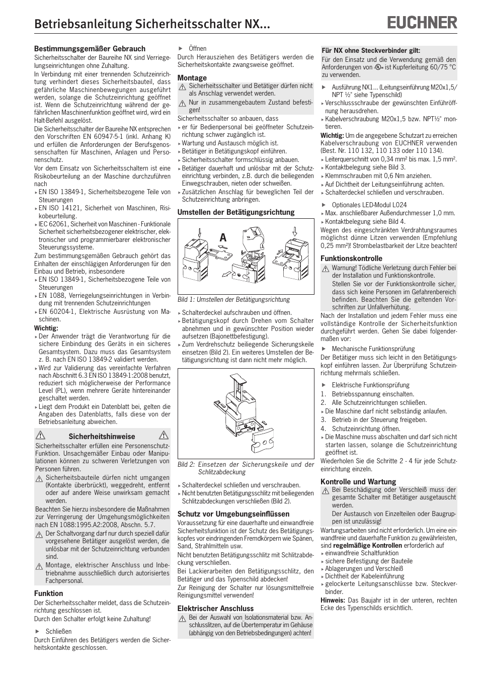 EUCHNER NXxxx User Manual | 12 pages
