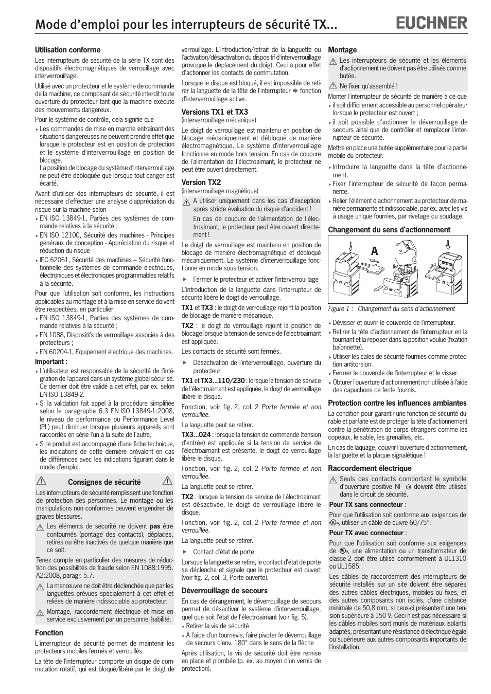 EUCHNER TXxxx User Manual | Page 7 / 12