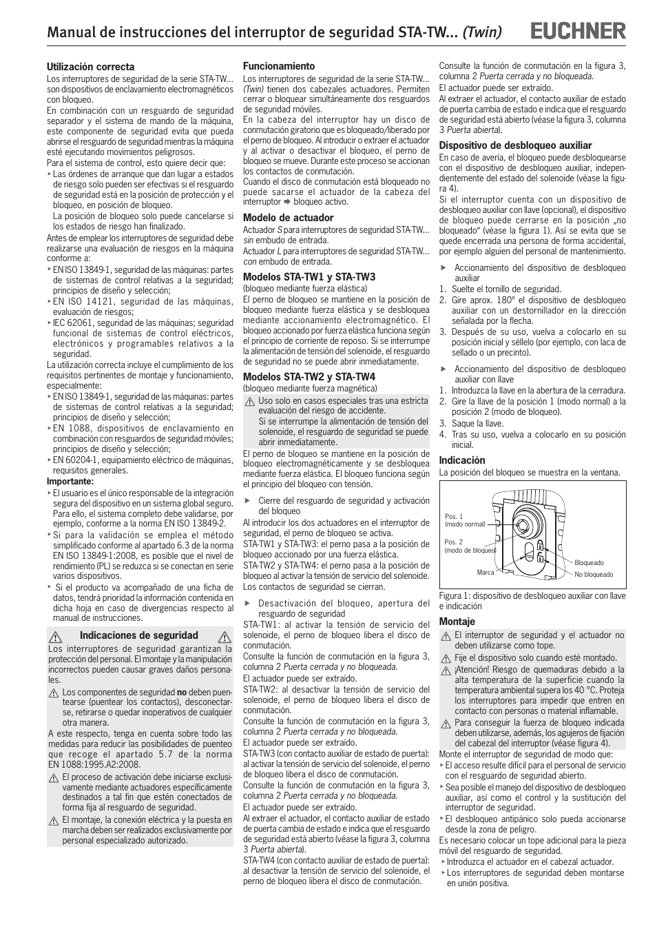EUCHNER STA-TWxxx (Twin) User Manual | Page 13 / 15