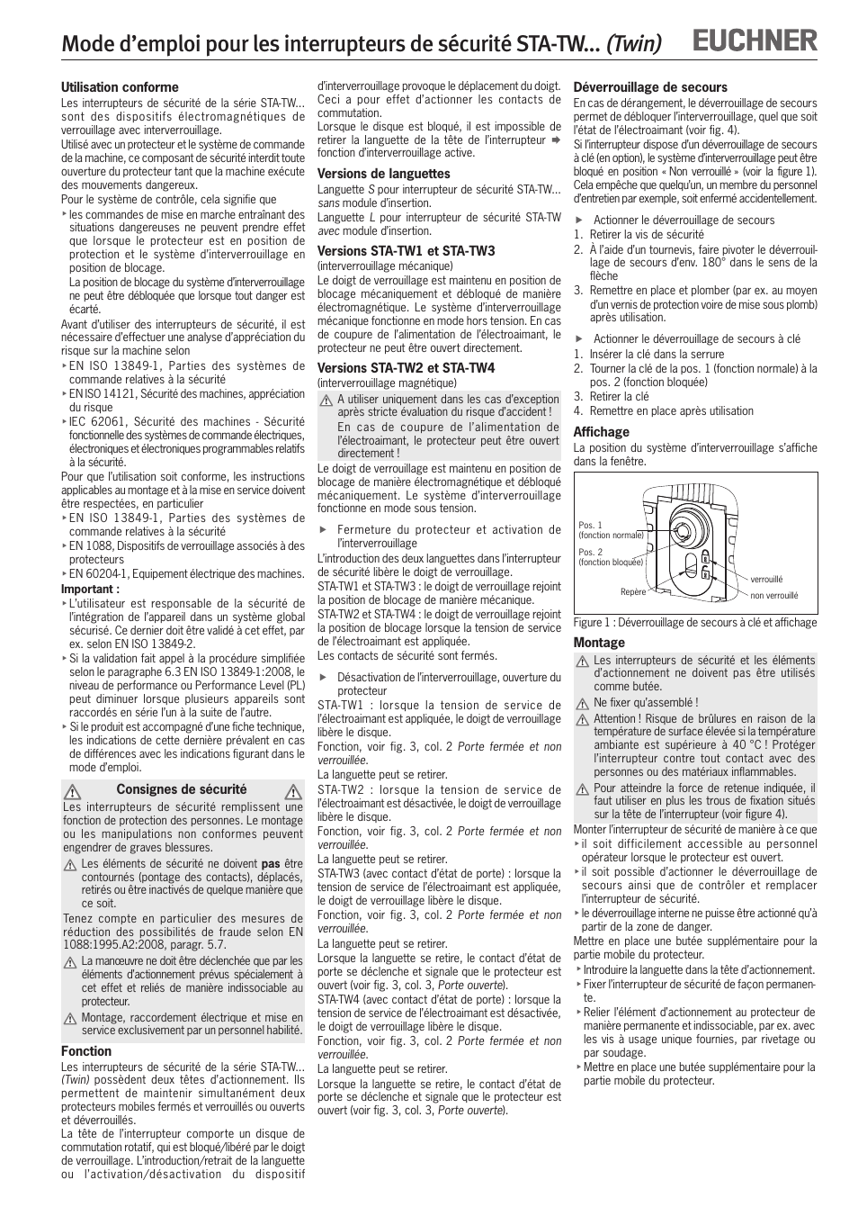 Twin) | EUCHNER STA-TWxxx (Twin) User Manual | Page 7 / 15