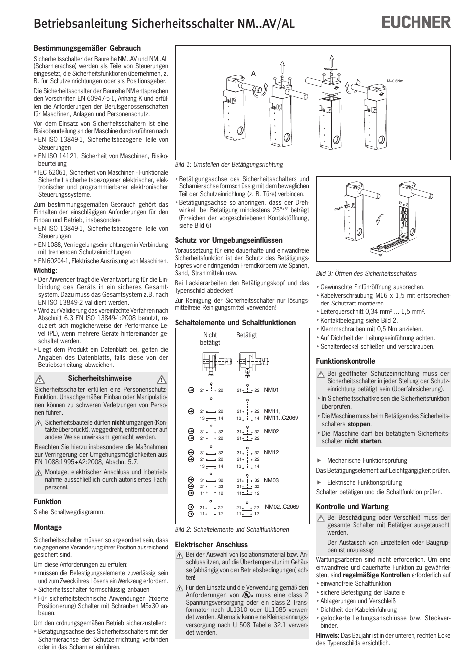 EUCHNER NMxxAV/AL User Manual | 8 pages