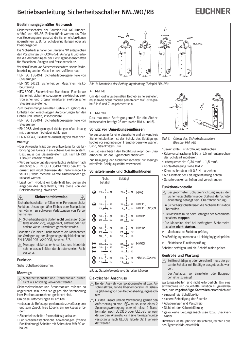 EUCHNER NMxxWO/RB User Manual | 12 pages