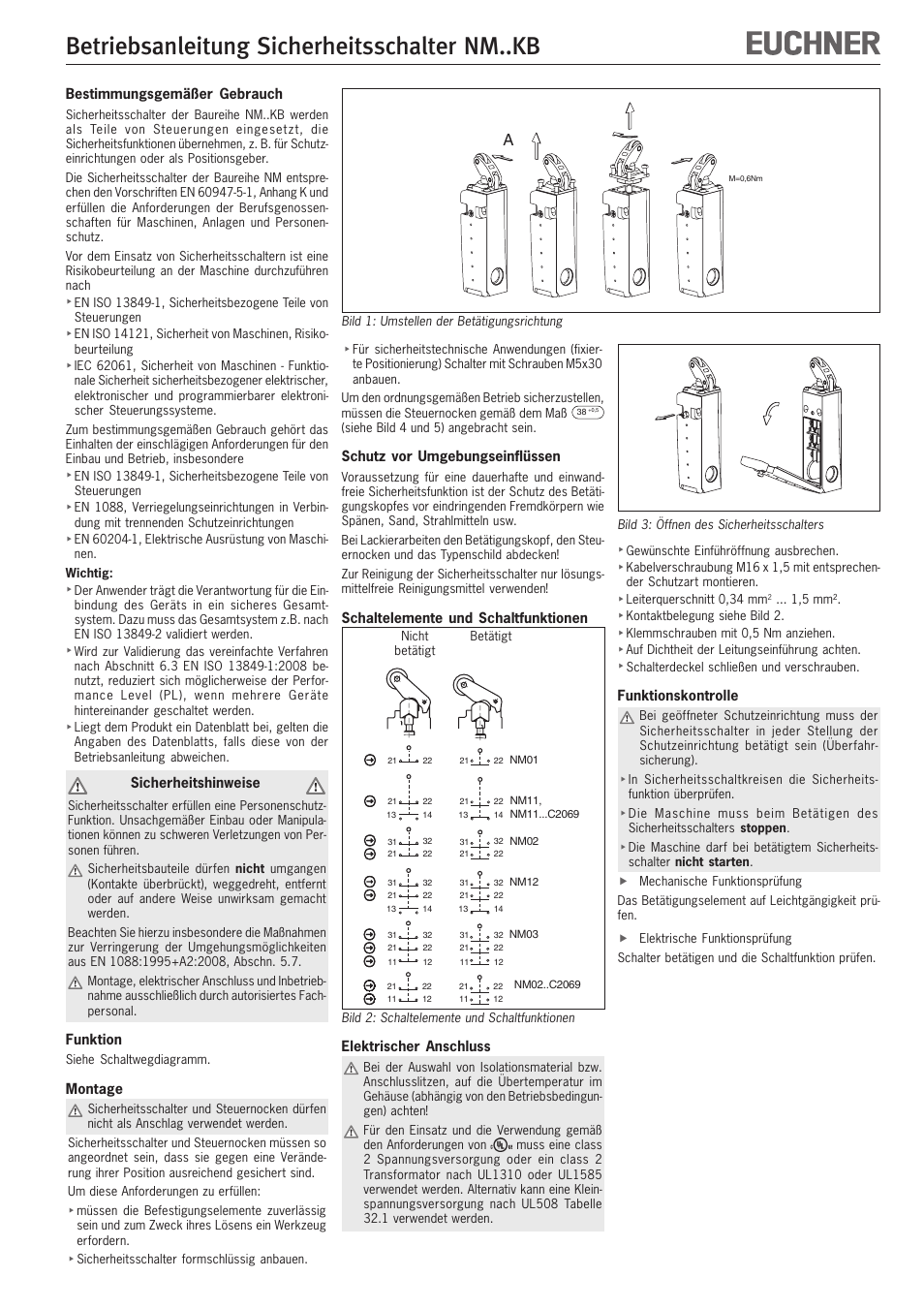 EUCHNER NMxxKB User Manual | 12 pages