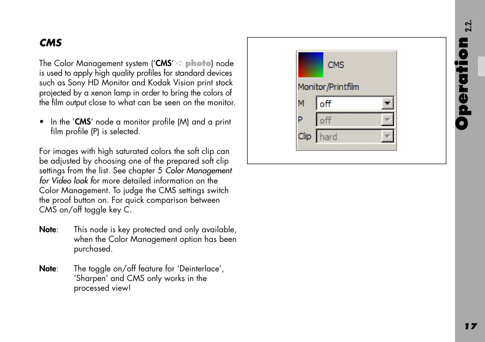 Operation | ARRI Projection HDTV User Manual | Page 17 / 38