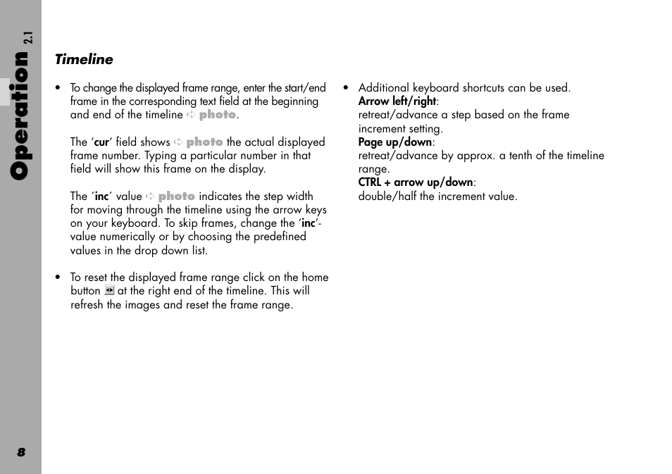 Timeline, Operation | ARRI Projection HDTV User Manual | Page 8 / 38