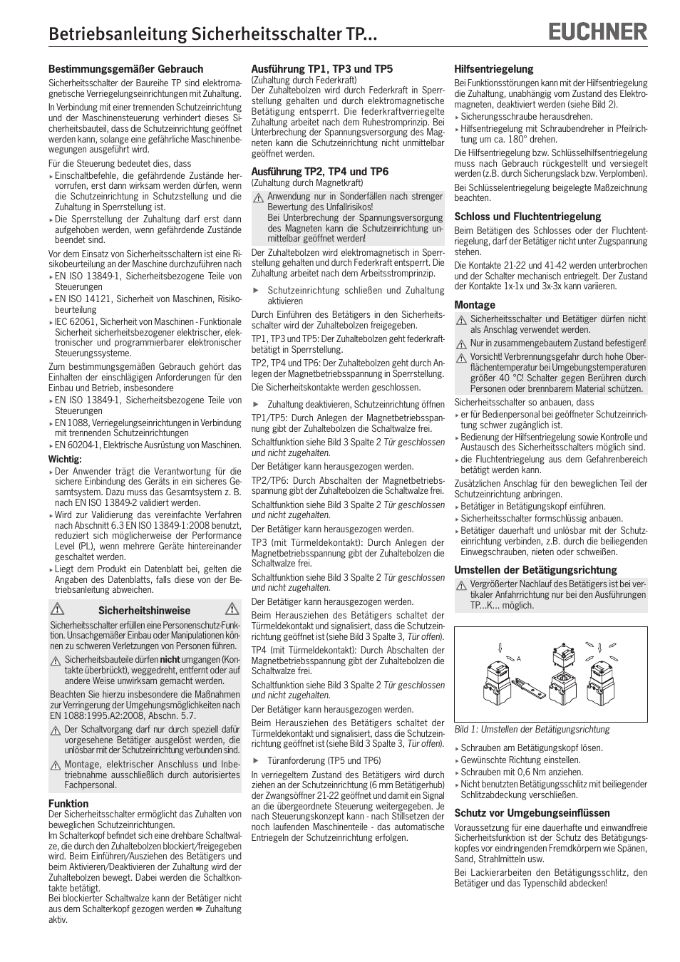 EUCHNER TPxxx User Manual | 12 pages