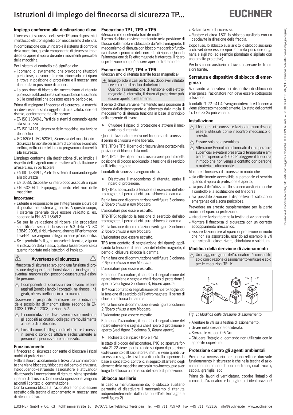 EUCHNER TPxxx User Manual | Page 10 / 12