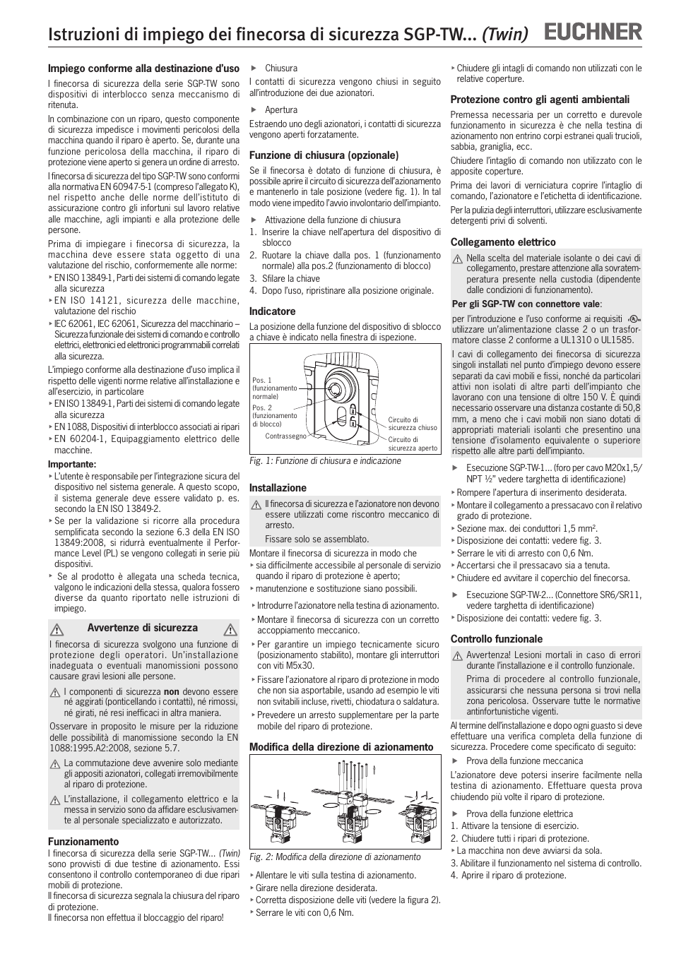 Twin) | EUCHNER SGP-TWxxx (Twin) User Manual | Page 10 / 12