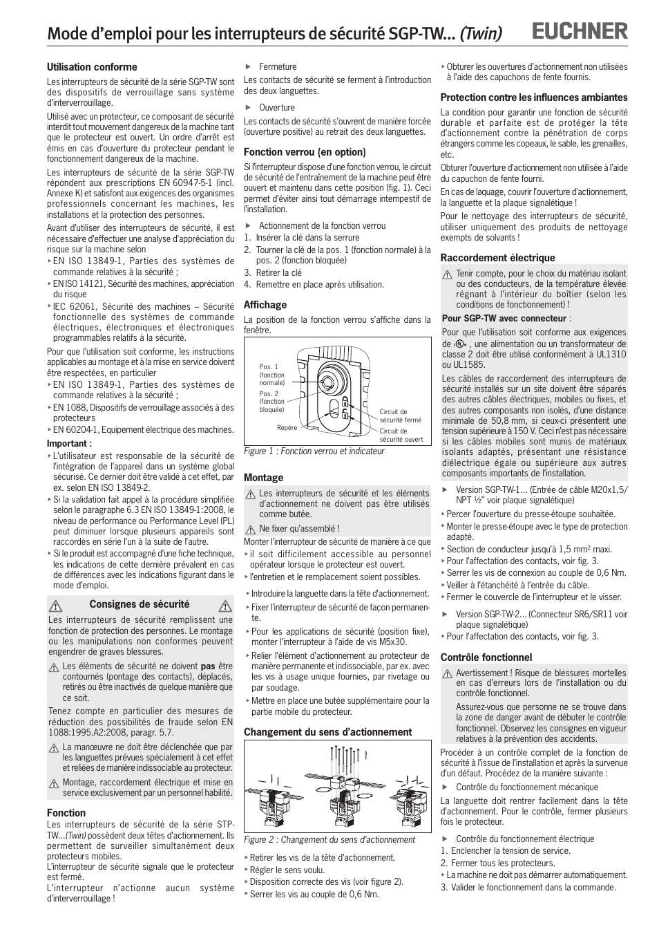 Twin) | EUCHNER SGP-TWxxx (Twin) User Manual | Page 7 / 12