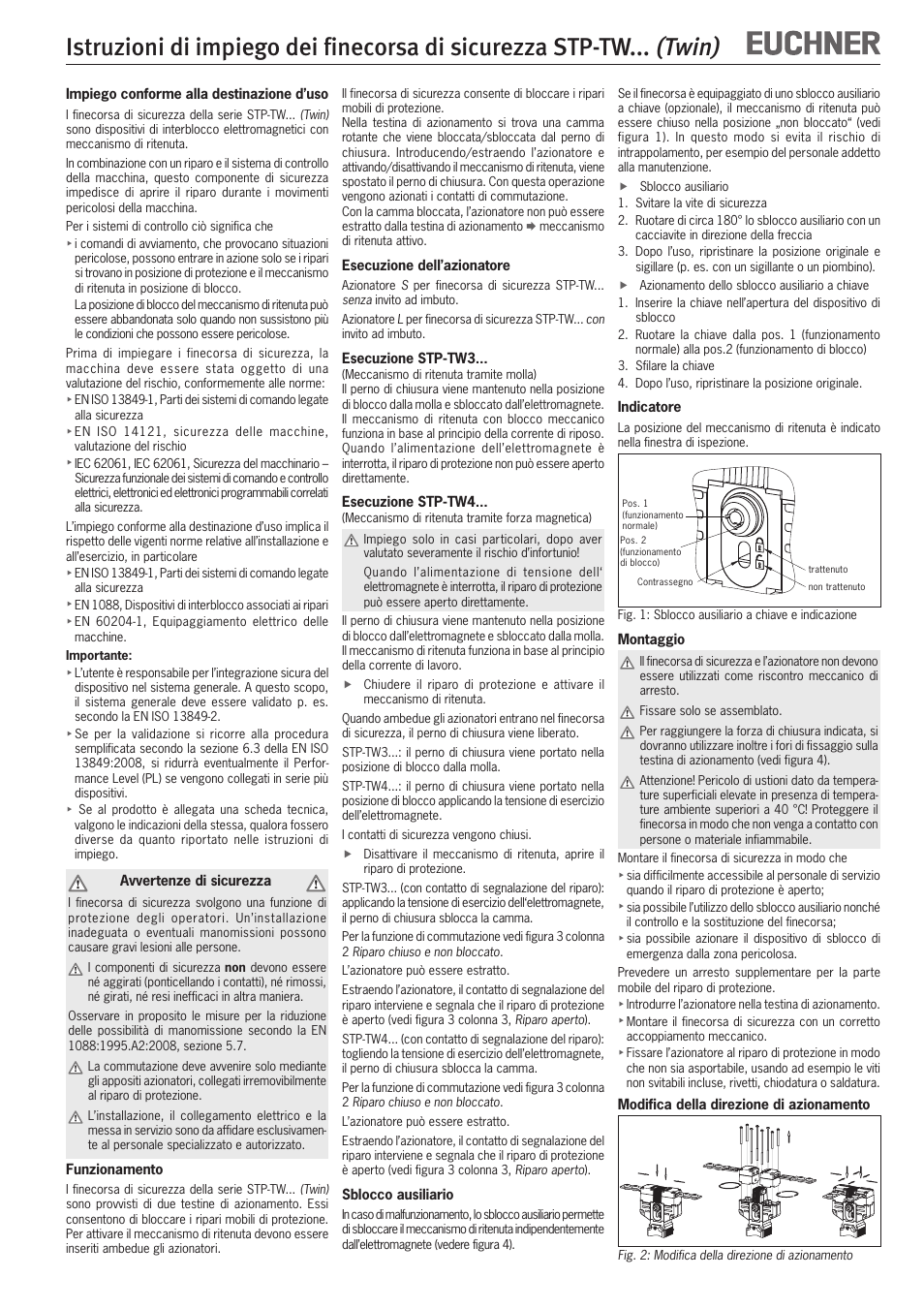 Twin) | EUCHNER STP-TWxxx (Twin) User Manual | Page 10 / 15