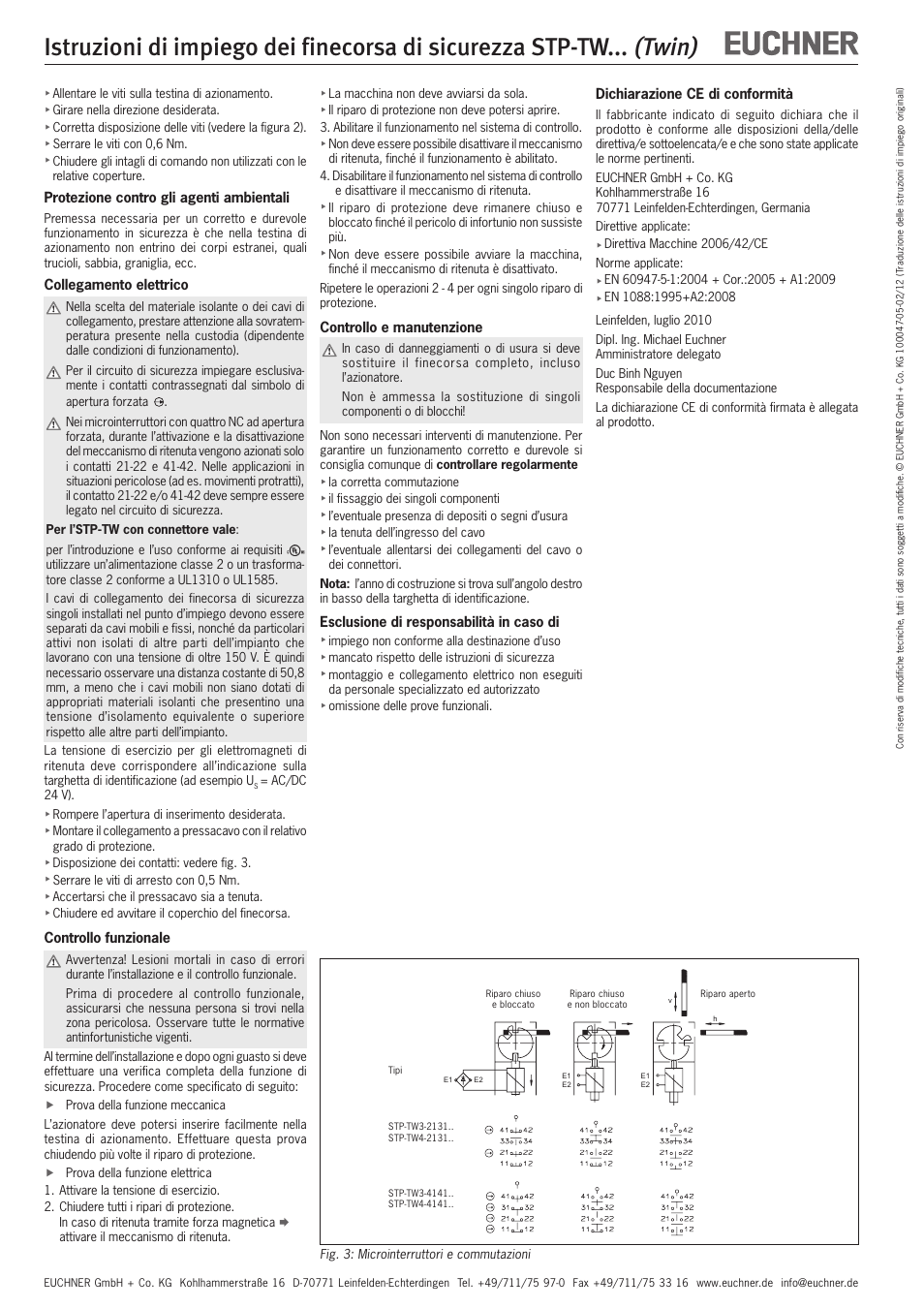 Twin) | EUCHNER STP-TWxxx (Twin) User Manual | Page 11 / 15