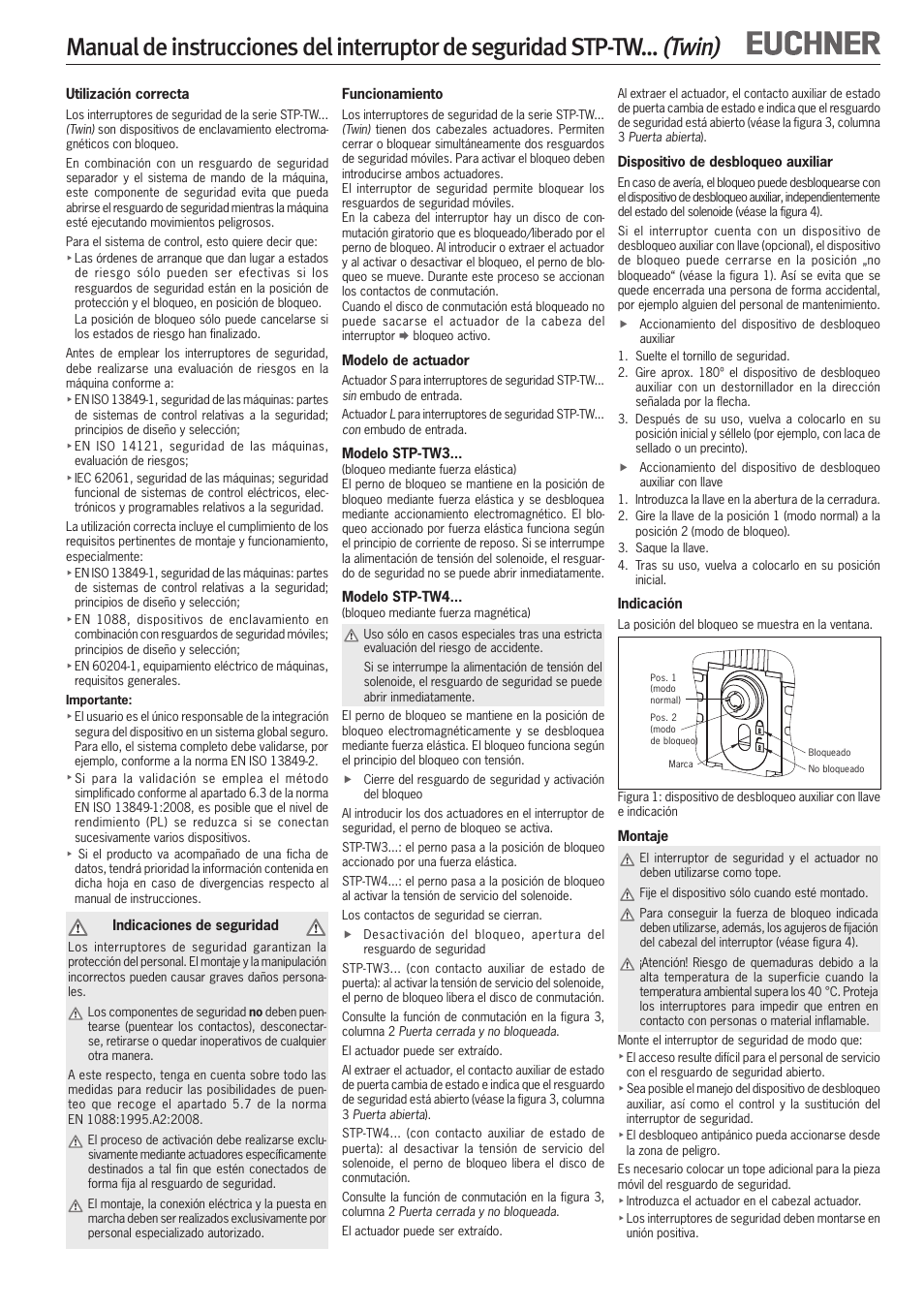 Twin) | EUCHNER STP-TWxxx (Twin) User Manual | Page 13 / 15