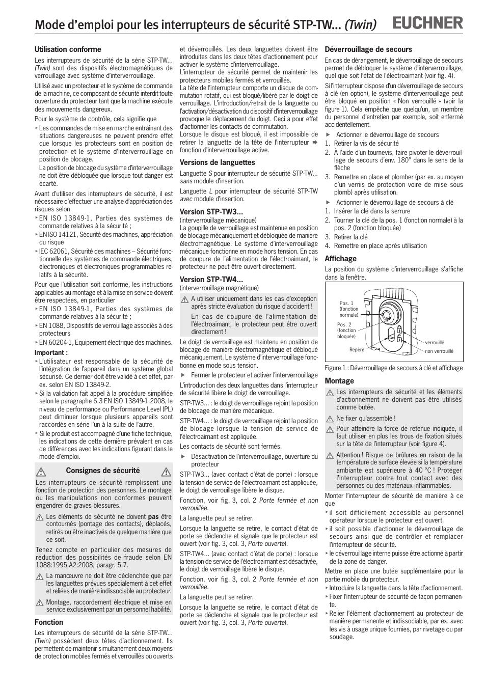 Twin) | EUCHNER STP-TWxxx (Twin) User Manual | Page 7 / 15