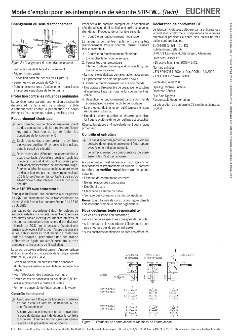 Twin) | EUCHNER STP-TWxxx (Twin) User Manual | Page 8 / 15