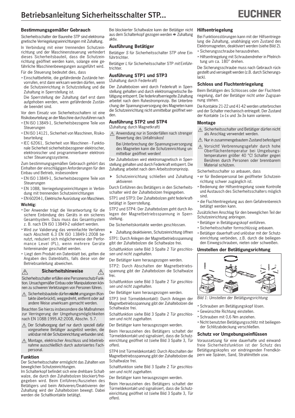 EUCHNER STPxxx User Manual | 15 pages