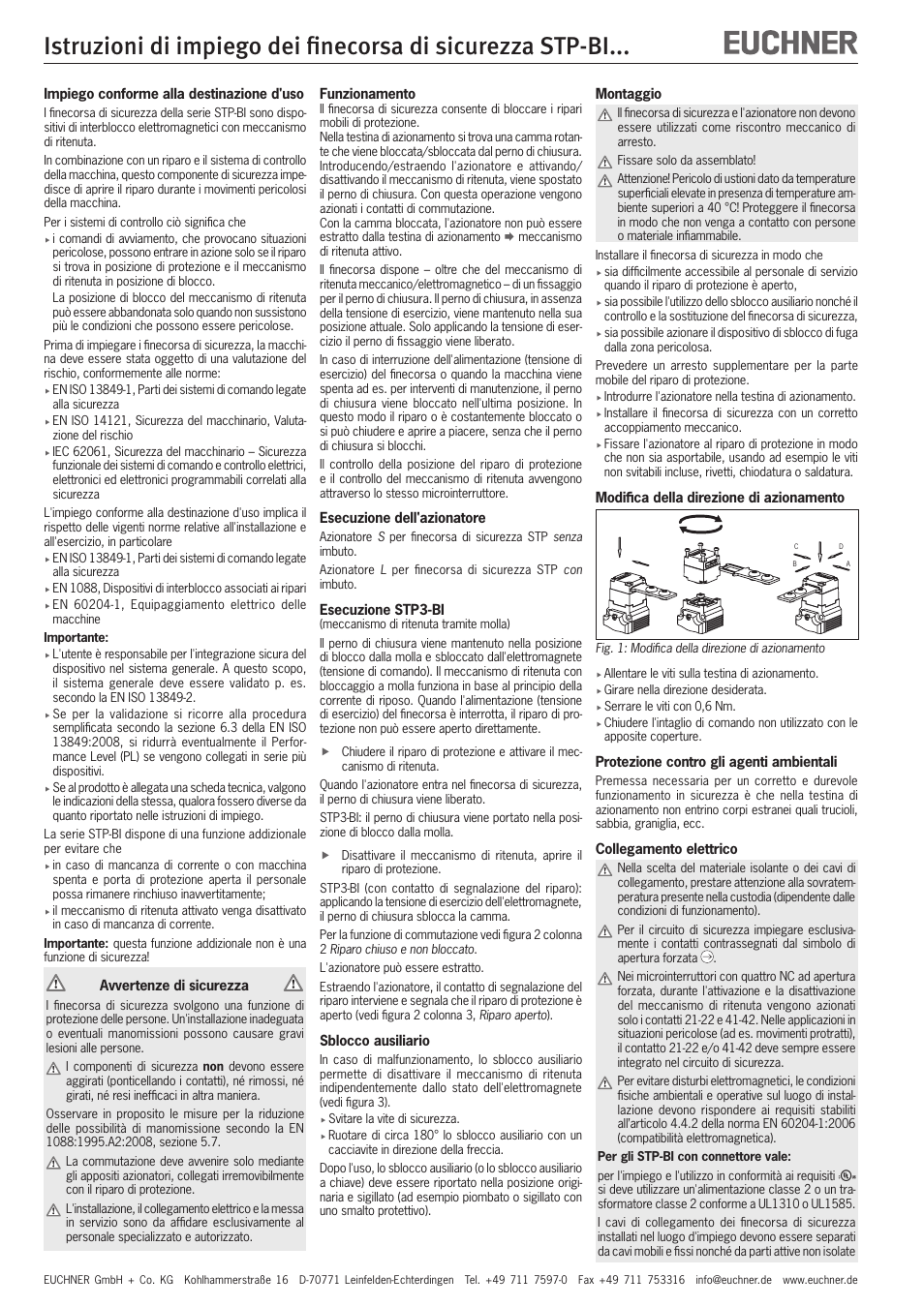 EUCHNER STP-BIxxx User Manual | Page 10 / 12