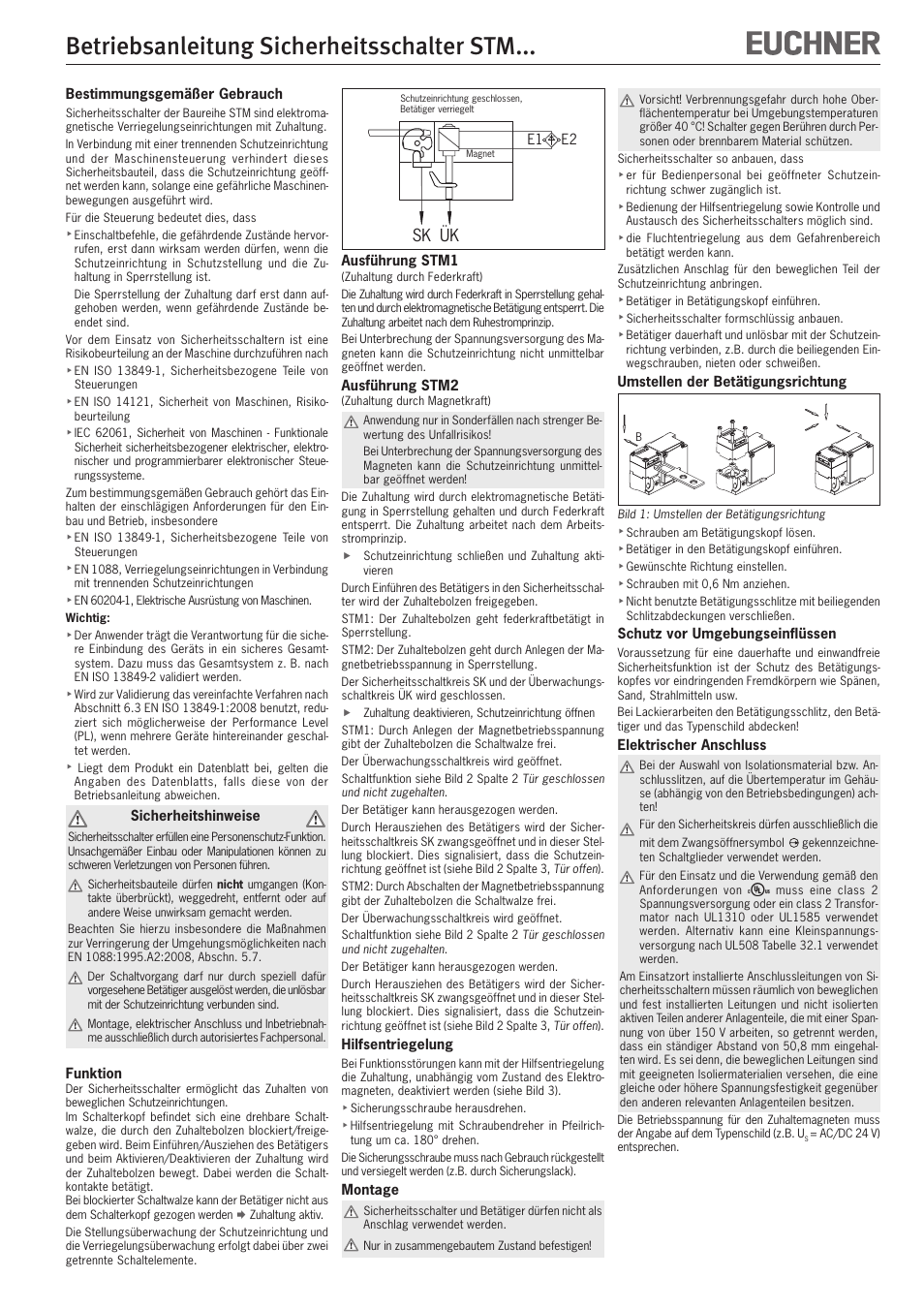 EUCHNER STMxxx User Manual | 12 pages