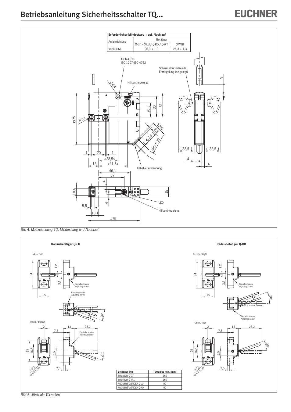 Betriebsanleitung sicherheitsschalter tq | EUCHNER TQxxx User Manual | Page 3 / 12