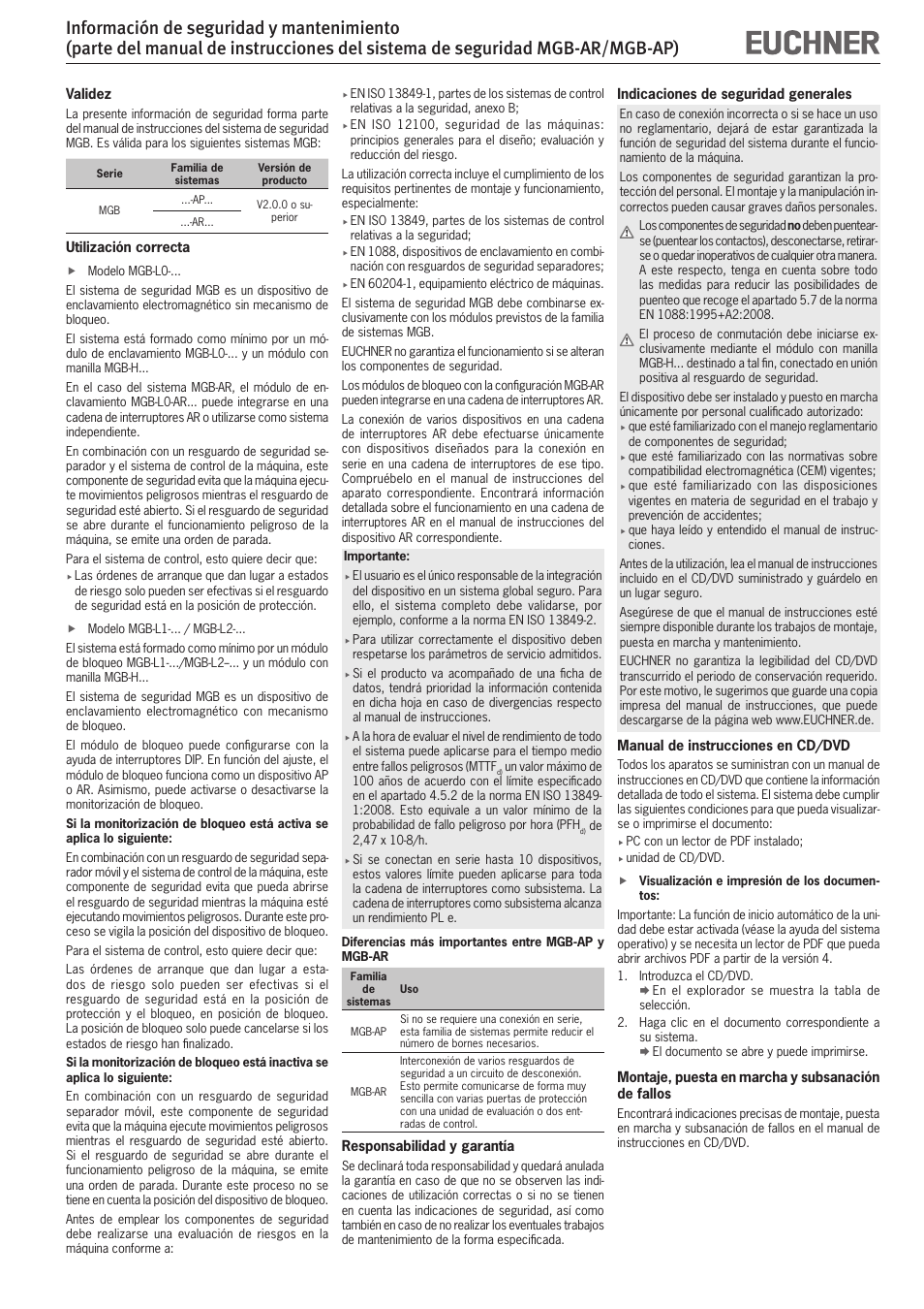 EUCHNER MGB-AP User Manual | Page 9 / 14