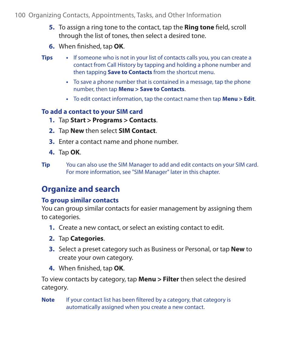 Organize and search | ArcSoft Wing HERA110 User Manual | Page 100 / 258