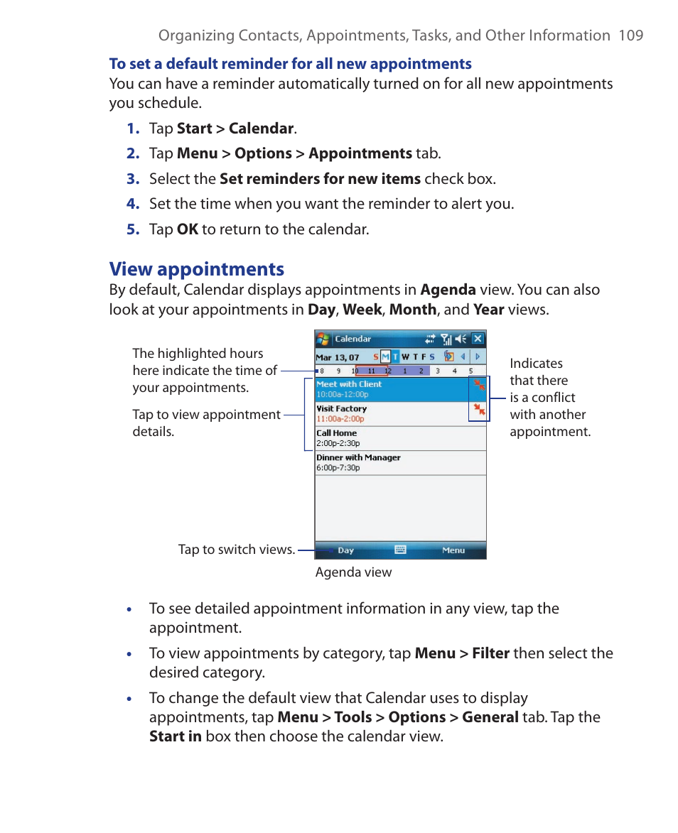 View appointments | ArcSoft Wing HERA110 User Manual | Page 109 / 258