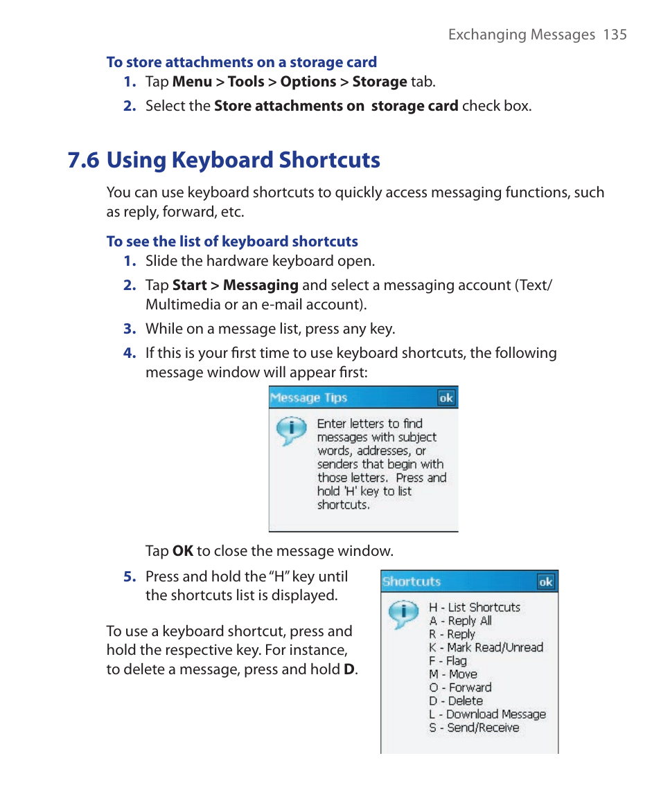 6 using keyboard shortcuts | ArcSoft Wing HERA110 User Manual | Page 135 / 258