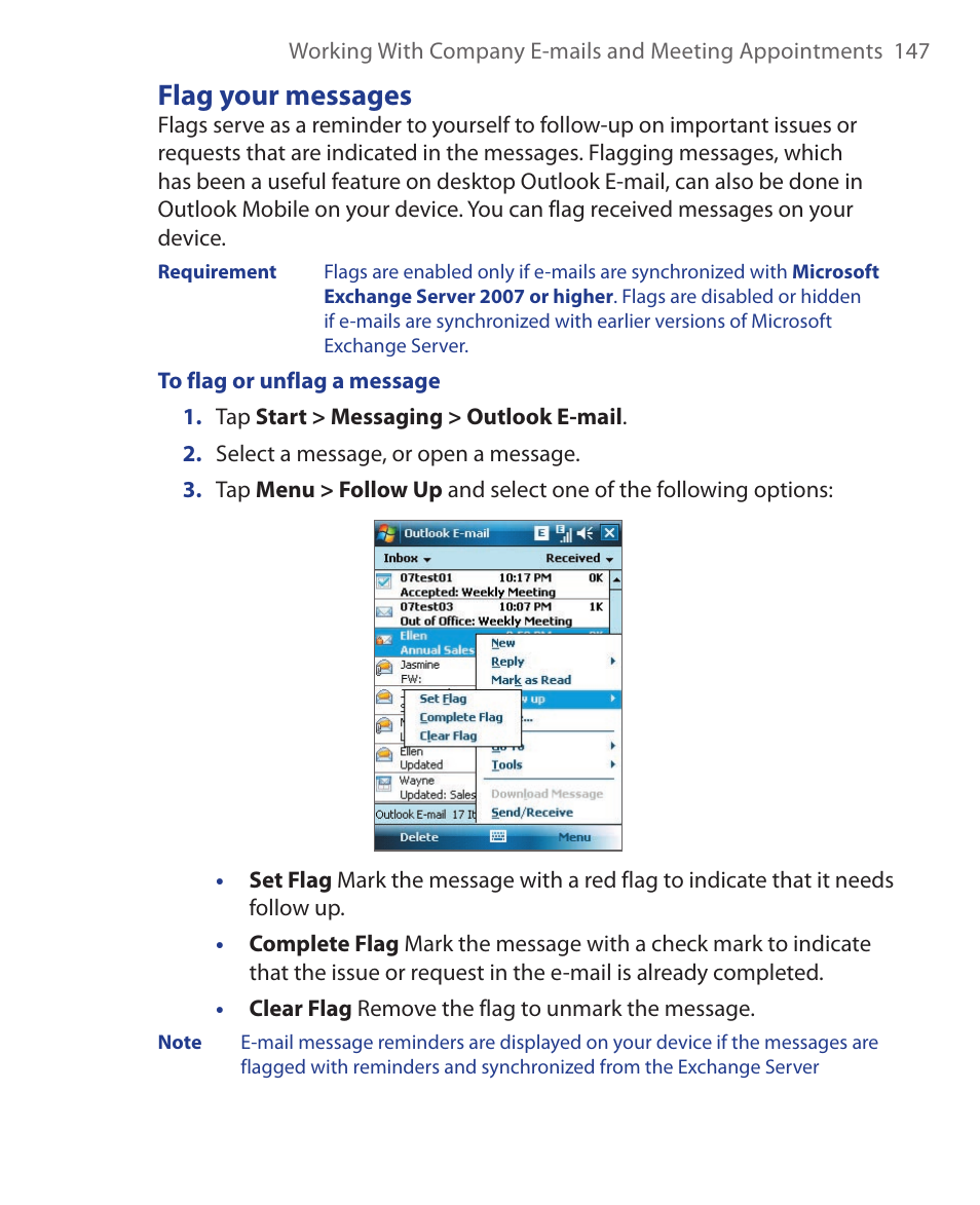 Flag your messages | ArcSoft Wing HERA110 User Manual | Page 147 / 258