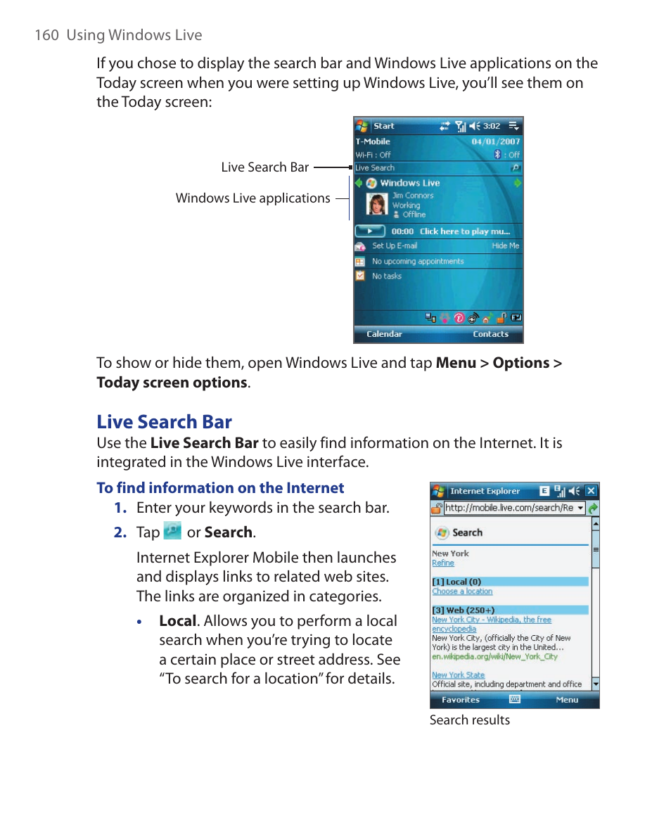 Live search bar | ArcSoft Wing HERA110 User Manual | Page 160 / 258