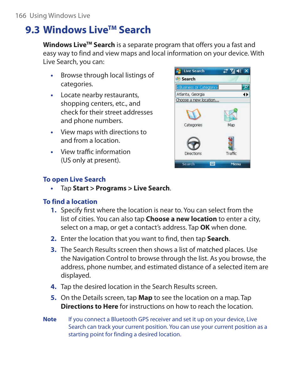 3 windows live, Search | ArcSoft Wing HERA110 User Manual | Page 166 / 258