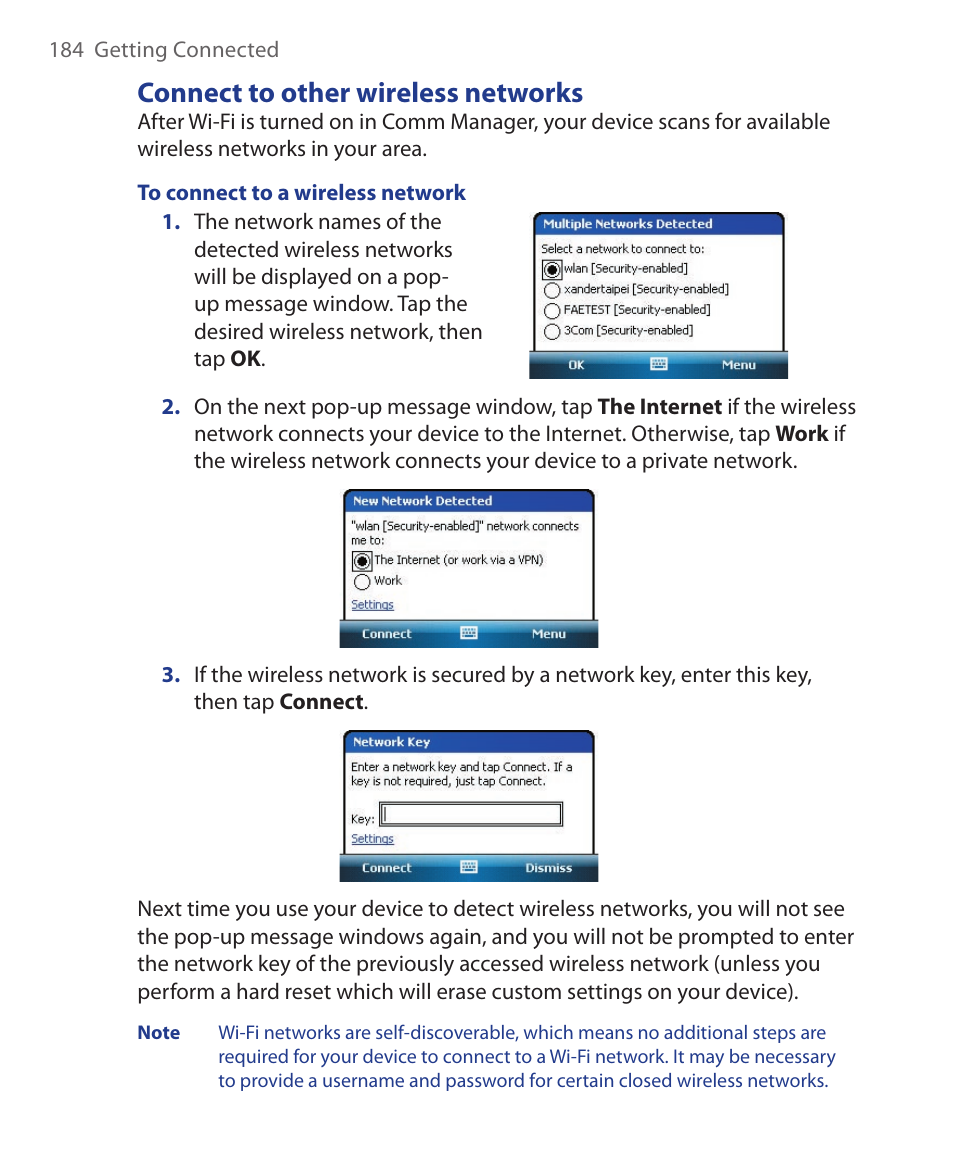 Connect to other wireless networks | ArcSoft Wing HERA110 User Manual | Page 184 / 258