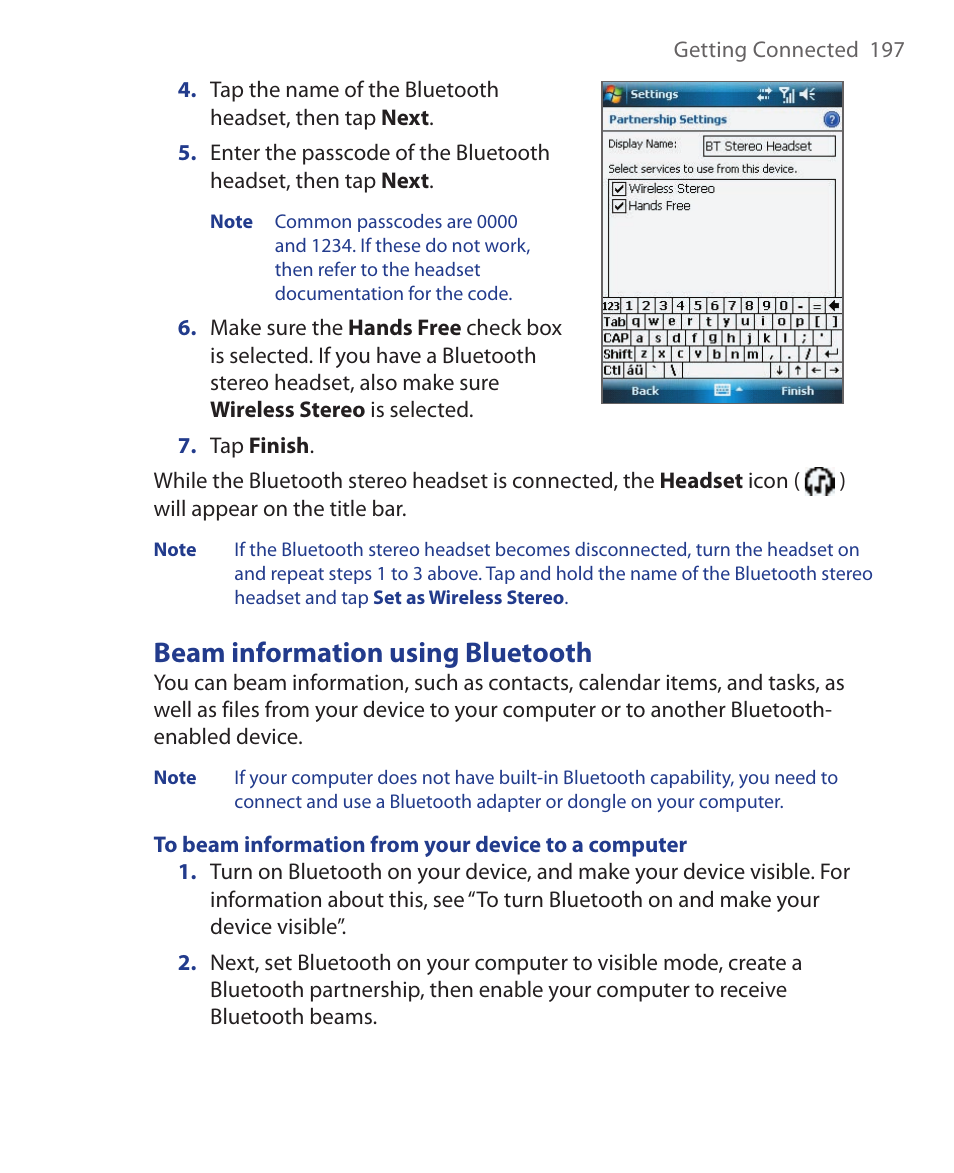 Beam information using bluetooth | ArcSoft Wing HERA110 User Manual | Page 197 / 258