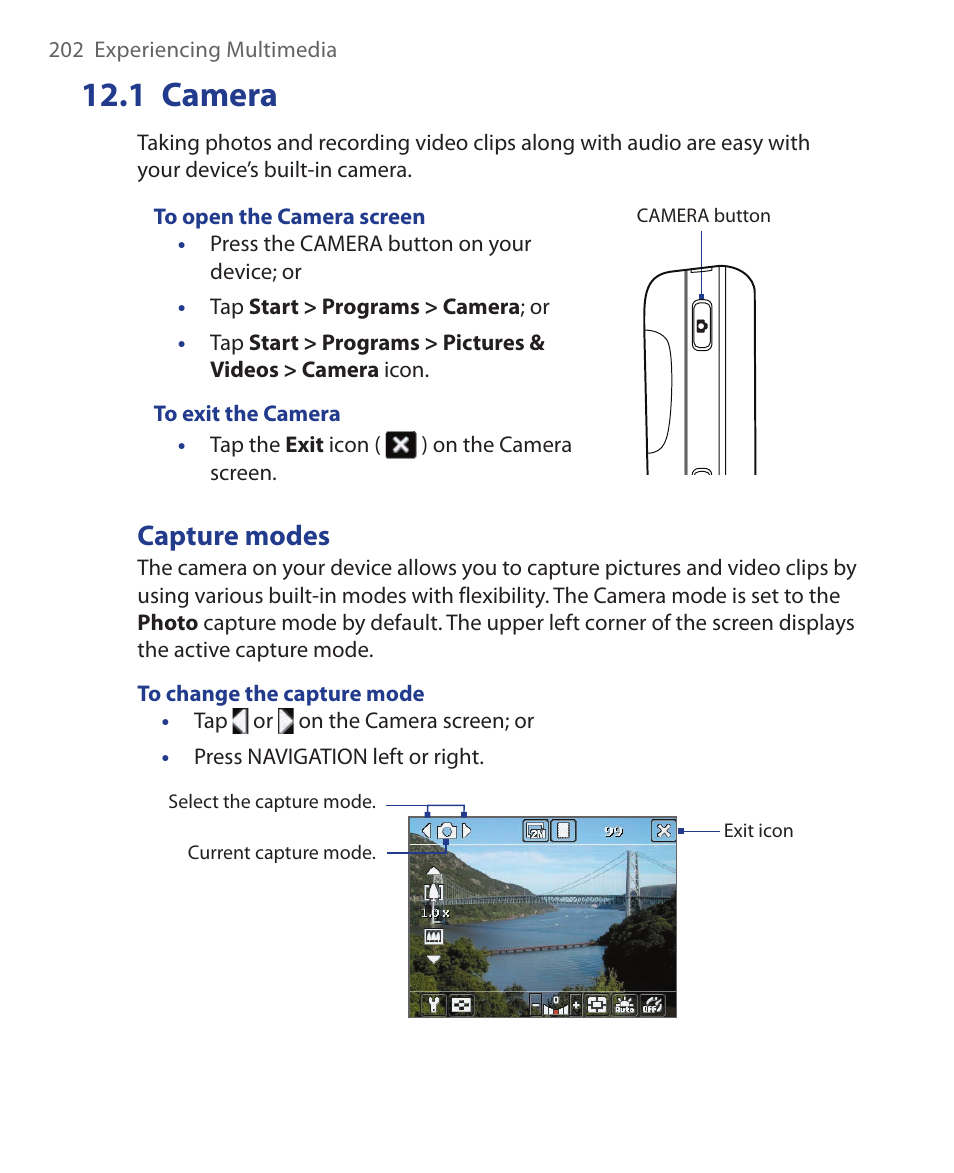 1 camera, Capture modes | ArcSoft Wing HERA110 User Manual | Page 202 / 258