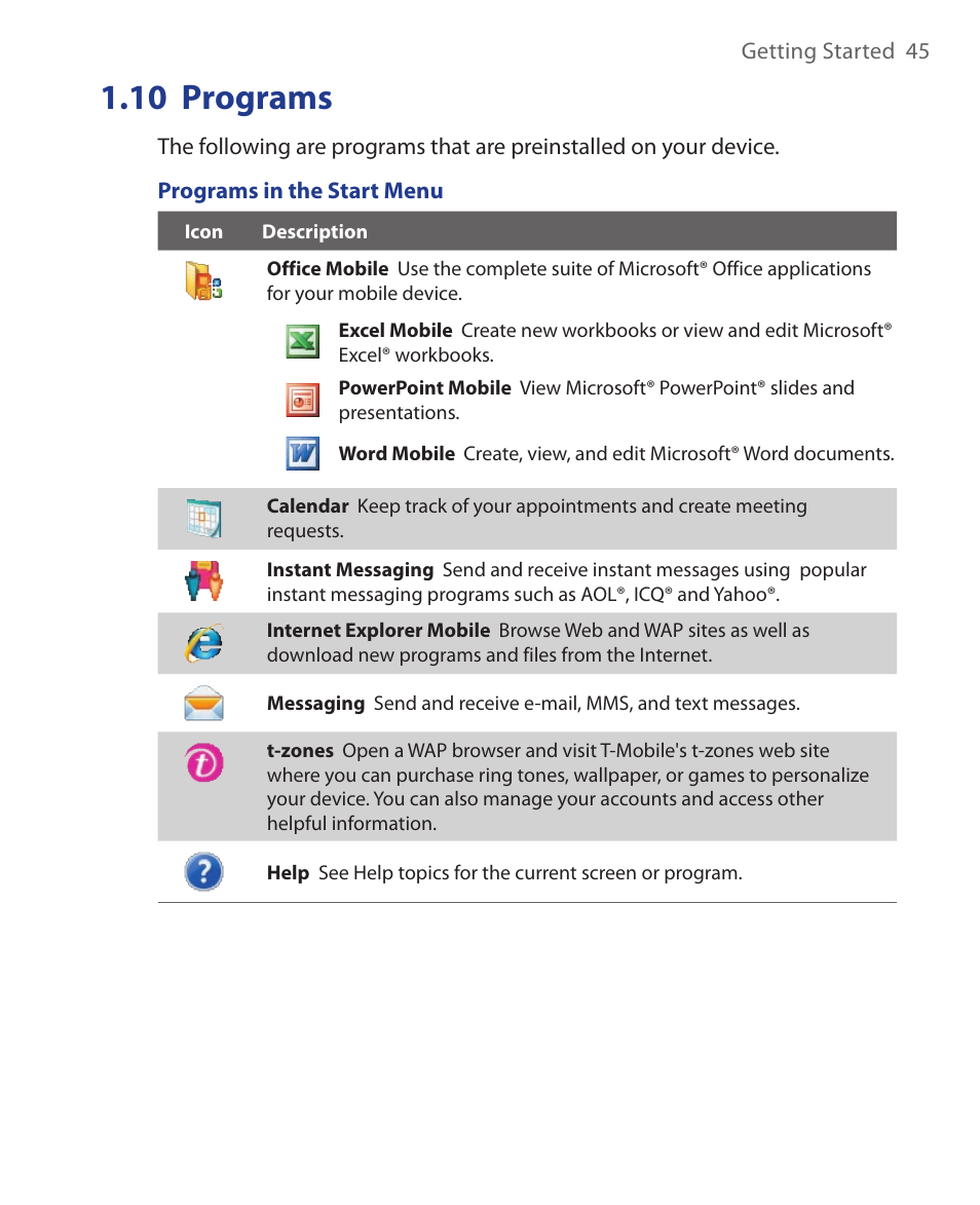 10 programs | ArcSoft Wing HERA110 User Manual | Page 45 / 258