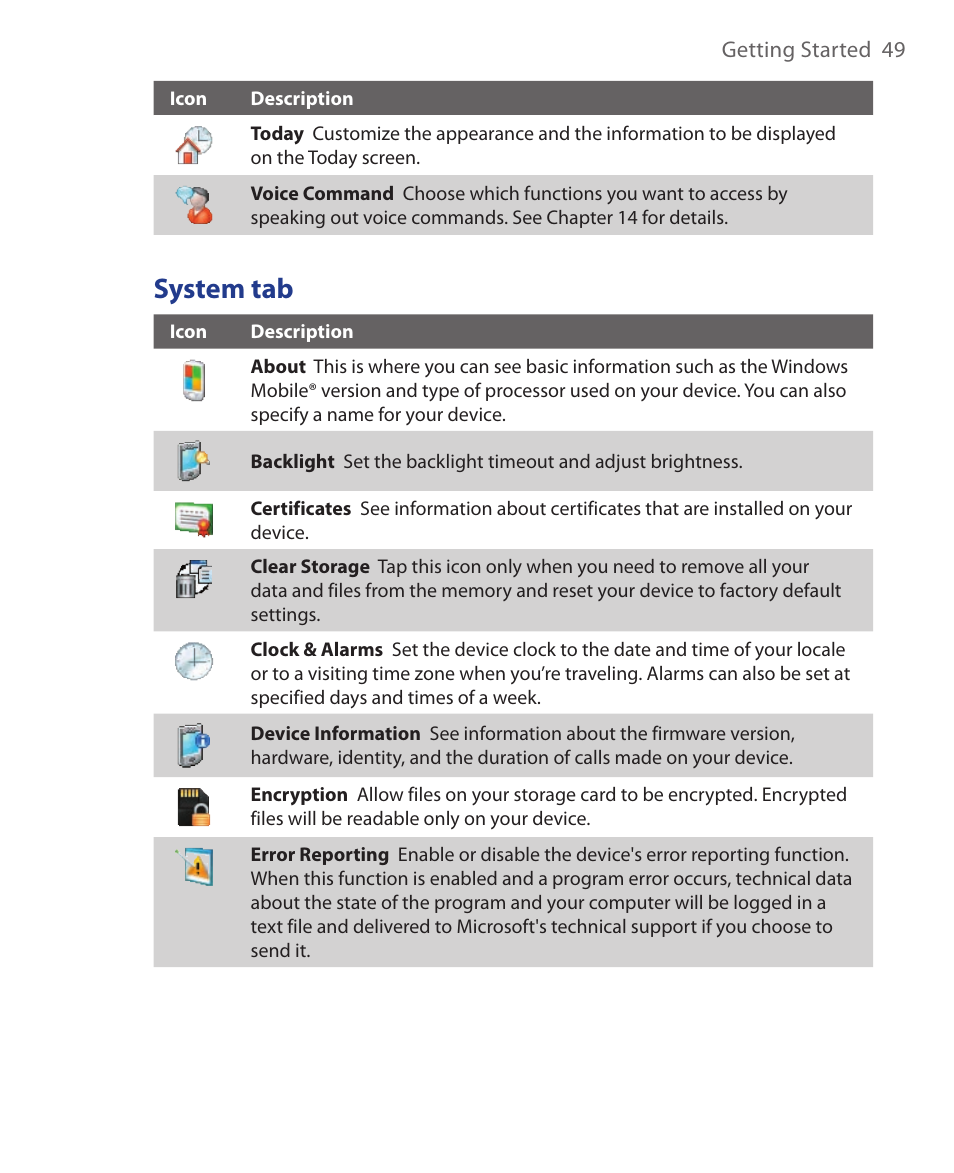 System tab | ArcSoft Wing HERA110 User Manual | Page 49 / 258