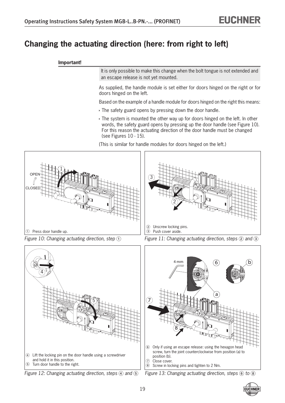 EUCHNER MGB-LxxB-PNx-xxx (PROFINET) with Data Structure Type B User Manual | Page 19 / 44