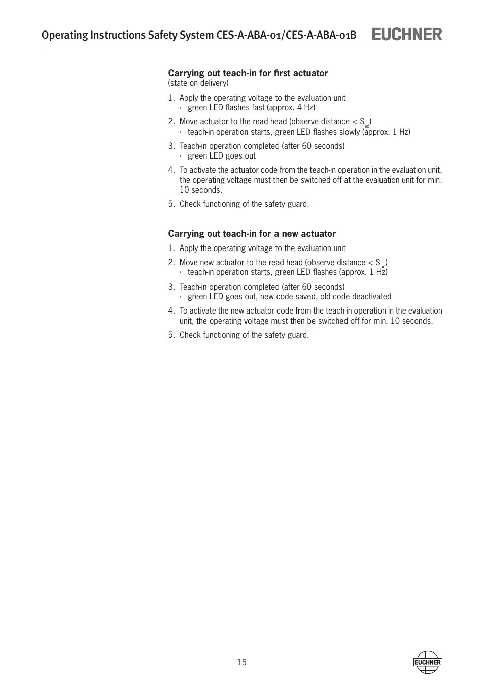 EUCHNER CES-A-ABA-01B (Unicode) User Manual | Page 15 / 42