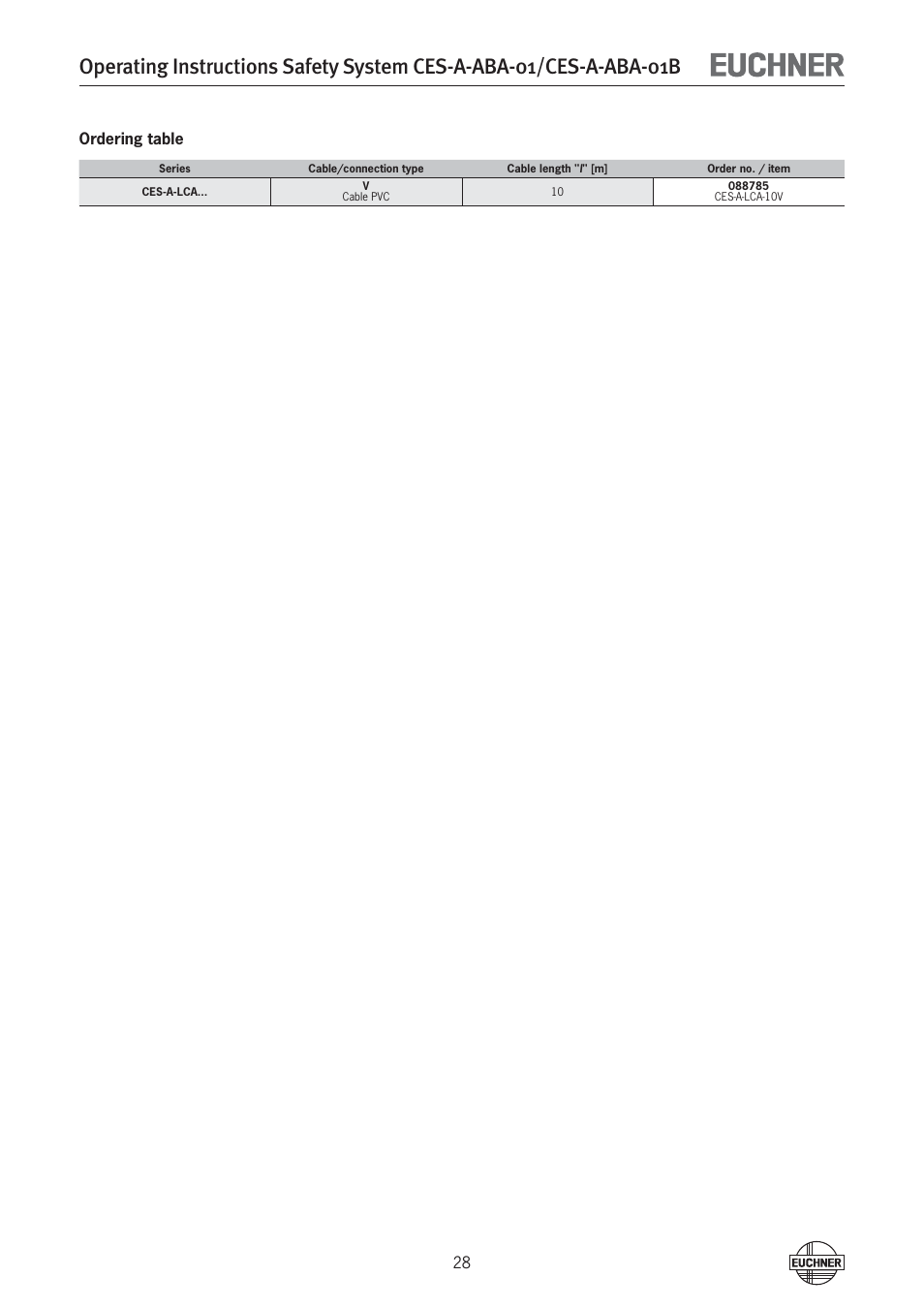 EUCHNER CES-A-ABA-01B (Unicode) User Manual | Page 28 / 42