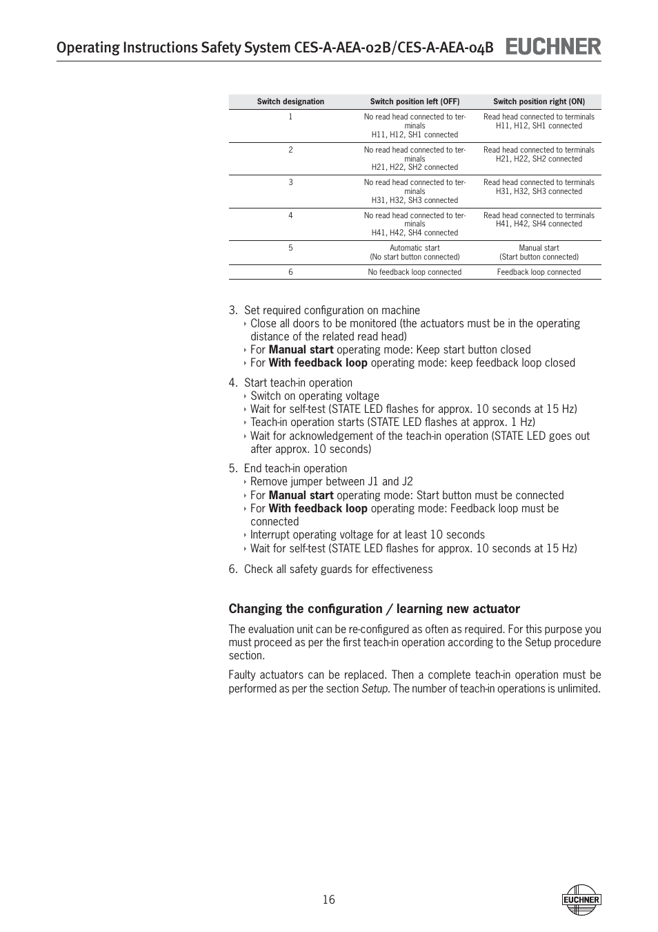 EUCHNER CES-A-AEA-04B (Unicode) User Manual | Page 16 / 44