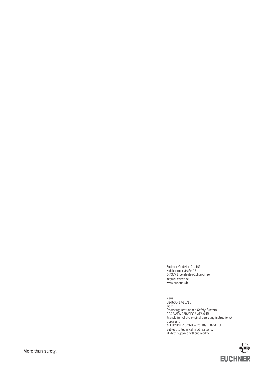EUCHNER CES-A-AEA-04B (Unicode) User Manual | Page 44 / 44