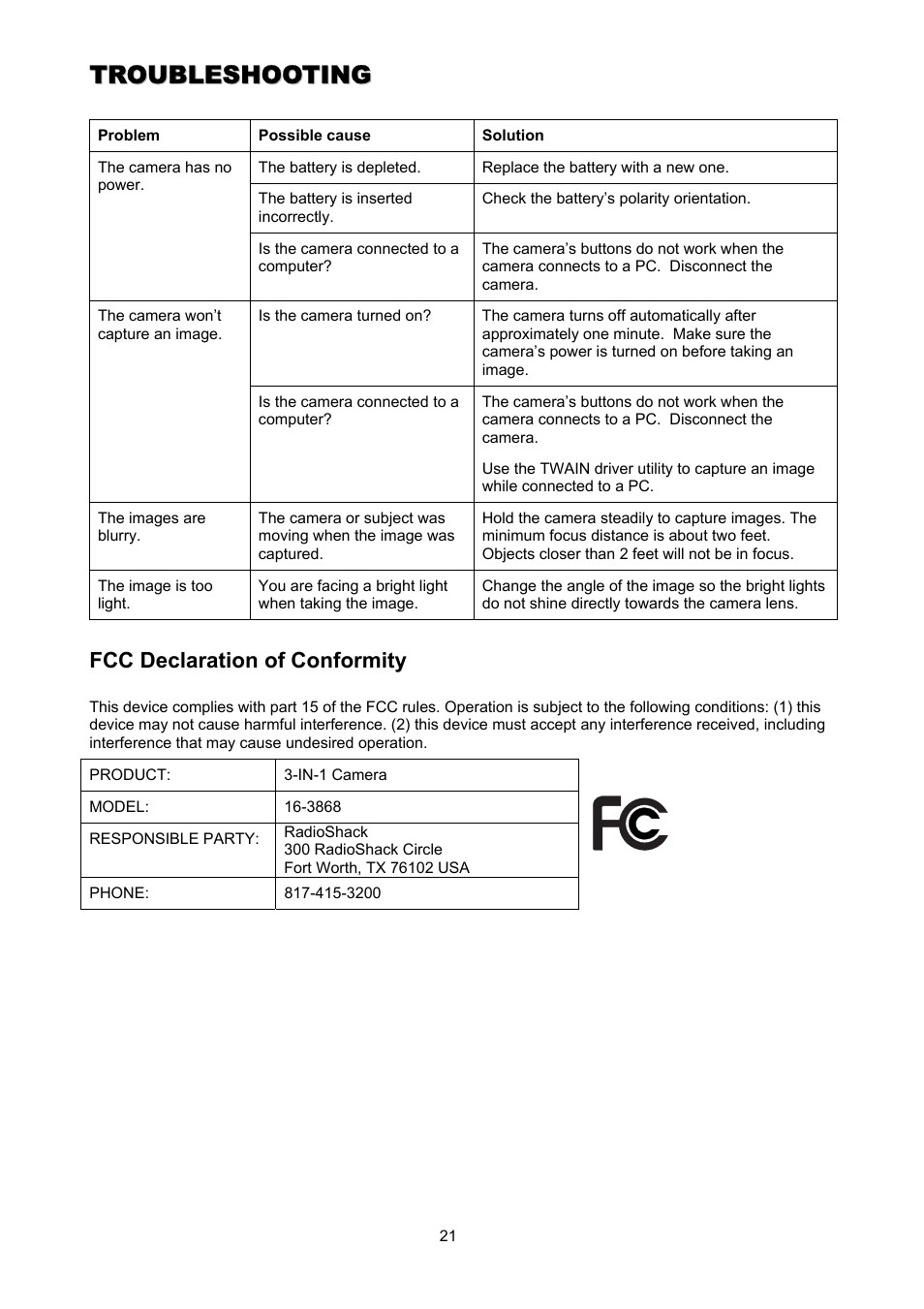 ArcSoft Go Vision 3-in-1 Mini Camera User Manual | Page 21 / 22