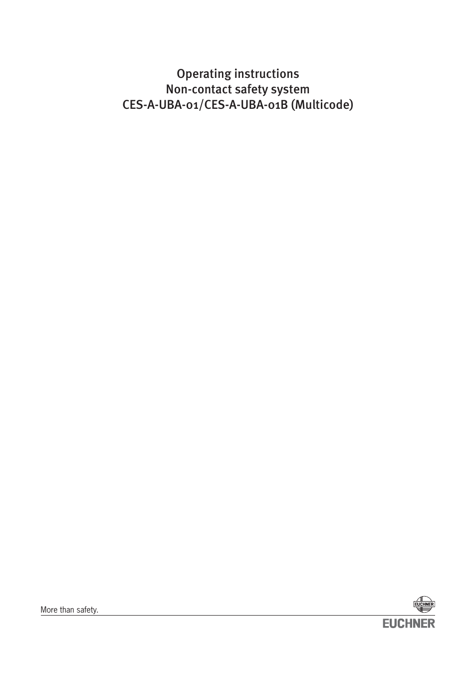 EUCHNER CES-A-UBA-01B (Multicode) User Manual | 40 pages